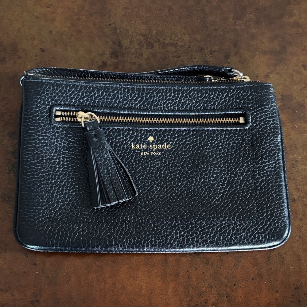 Kate Spade Black Textured Pouch